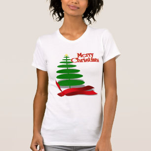 Julgran med rödband tee