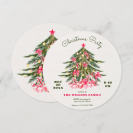 Julgran med rosa och gåvor inbjudningar