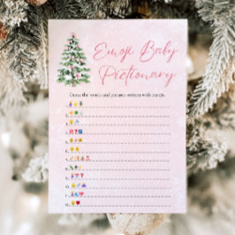 Julgran med rosett Baby Emoji Gissa bilden-lek Inbjudningar