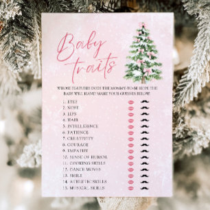 Julgran med rosett Babyegenskaper Baby Shower Lek Inbjudningar