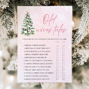 Julgran med rosett Gammalt skvaller Babyshowerlek Inbjudningar