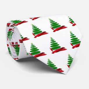 Julgran med rött band jul slips