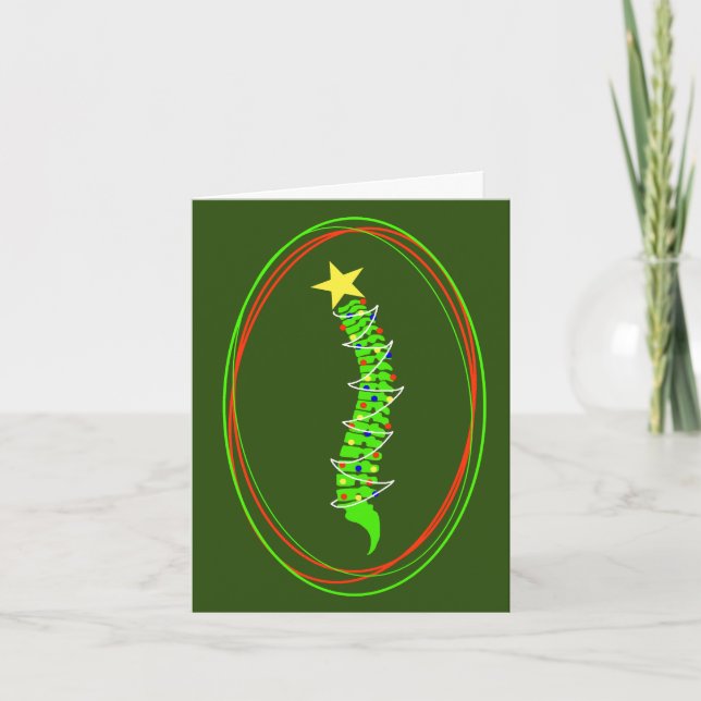 Julgran med ryggrad Julkort Kort (Framsida)