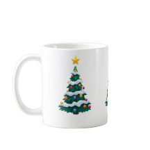 Julgran med snö mugg