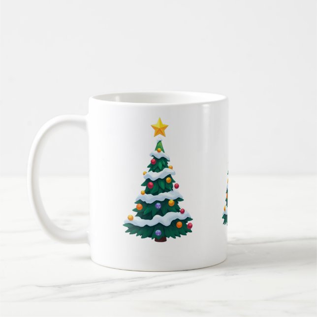 Julgran med snö mugg (Vänster)