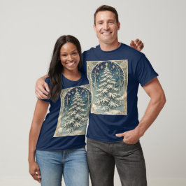 Julgran med snöbelamrade grenar t shirt