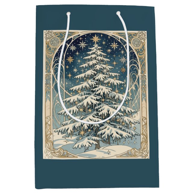 Julgran med snöiga grenar (Framsidan)