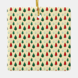 Julgran med stjärntoppen sömlös mönster julgransprydnad keramik