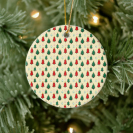 Julgran med stjärntoppen sömlös mönster julgransprydnad keramik