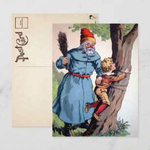 Julgran med stygg unge postkort från den viktorian vykort