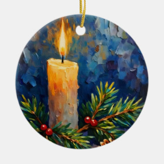 Julgran med tall julgransprydnad keramik