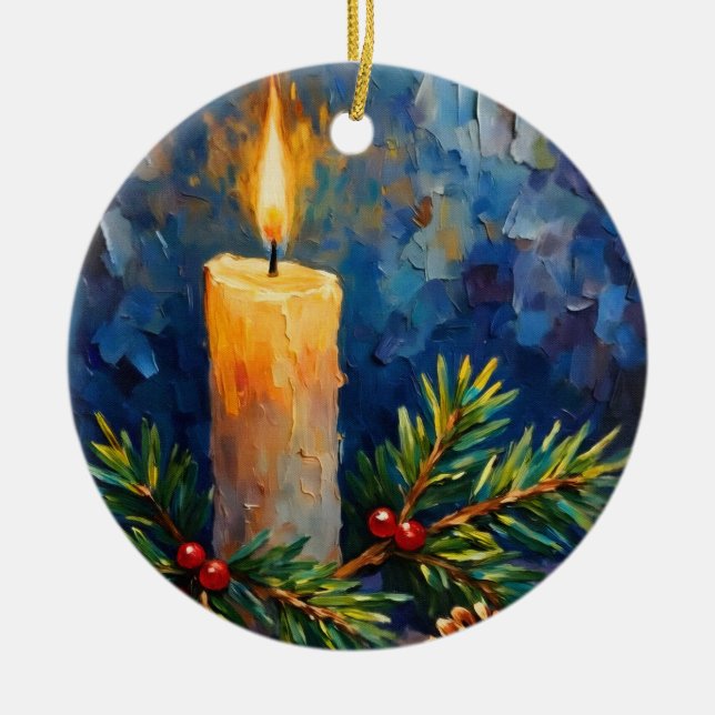 Julgran med tall julgransprydnad keramik (Framsidan)
