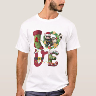 Julgran med tomtehatt t shirt