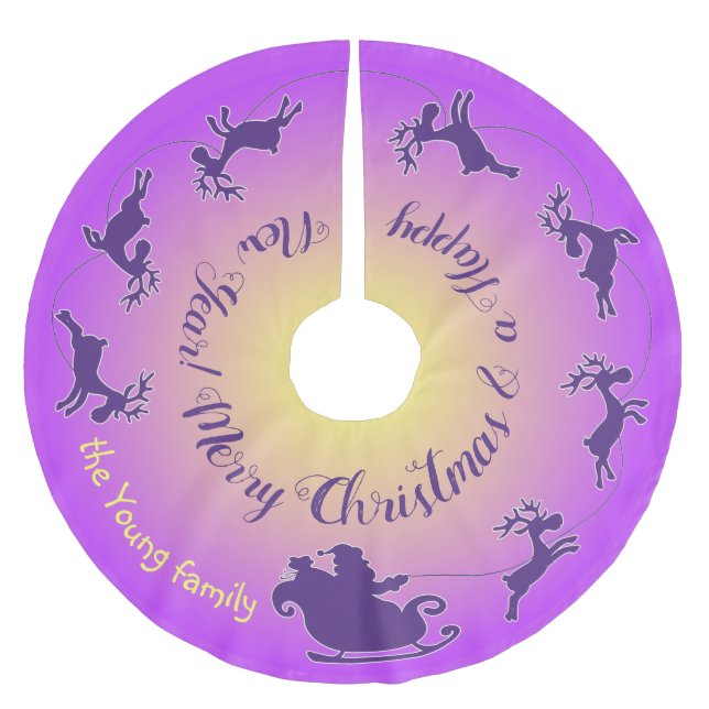 Julgran med tomtens fyr julgransmatta borstad polyester (Framsidan)