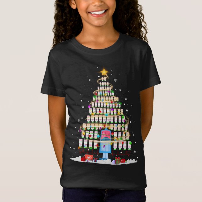 Julgran Medical Verktyg Lung Nurse vid Julafton L T Shirt (Framsida)