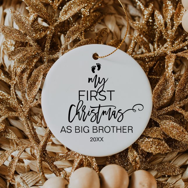 Julgran Min första jul som storebror Julgransprydnad Keramik (Skapare uppladdad)