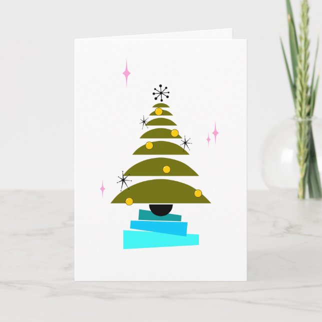 Julgran - Minimalistiska halvcirklar Helgkort (Framsida)