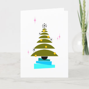 Julgran - Minimalistiska halvcirklar Helgkort