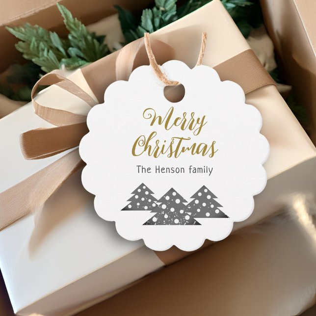 Julgran Modern Family Helgdag Kraft Gåvor Etiketter (Skapare uppladdad)