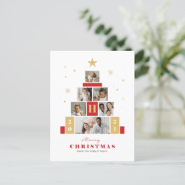 Julgran modern flerfoton Holiday-kort Helg Vykort