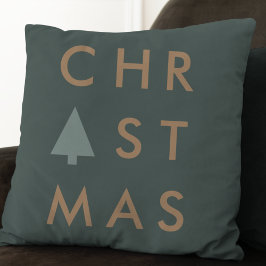 Julgran | Modern Guld och Grönt med minimalistisk Kudde