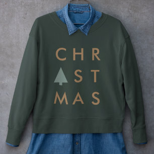 Julgran Modern Guld och Grönt med minimalistisk T Shirt