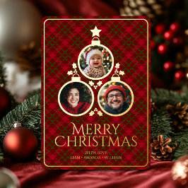 Julgran Modern Tartan Plaid Family 3-foto