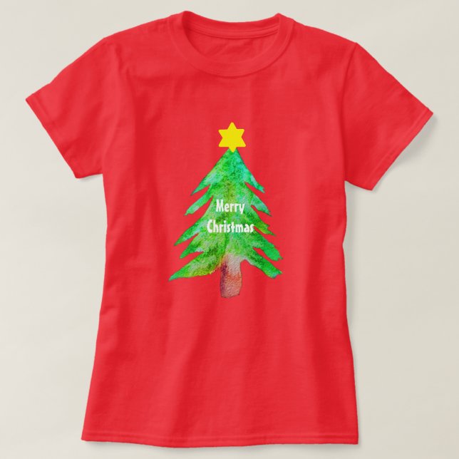 Julgran moderna funky färg t shirt (Design framsida)