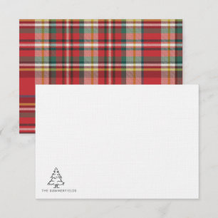 Julgran Monogram Familjehelgdagar Anteckningskort