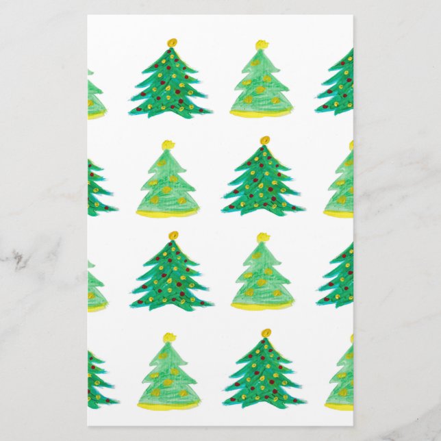 Julgran Mönster Brevpapper (Framsida)