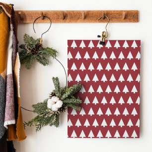 Julgran Mönster Geometric Scandi Mörk Red Poster