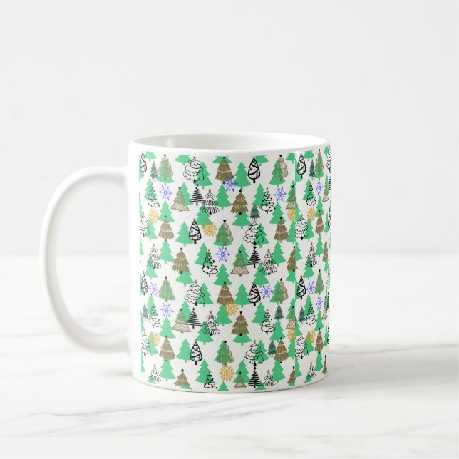 Julgran Mönster Kaffemugg (Vänster)