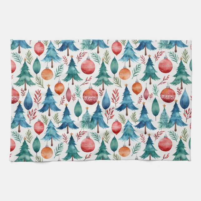 Julgran Mönster Kökshandduk (Horisontell)