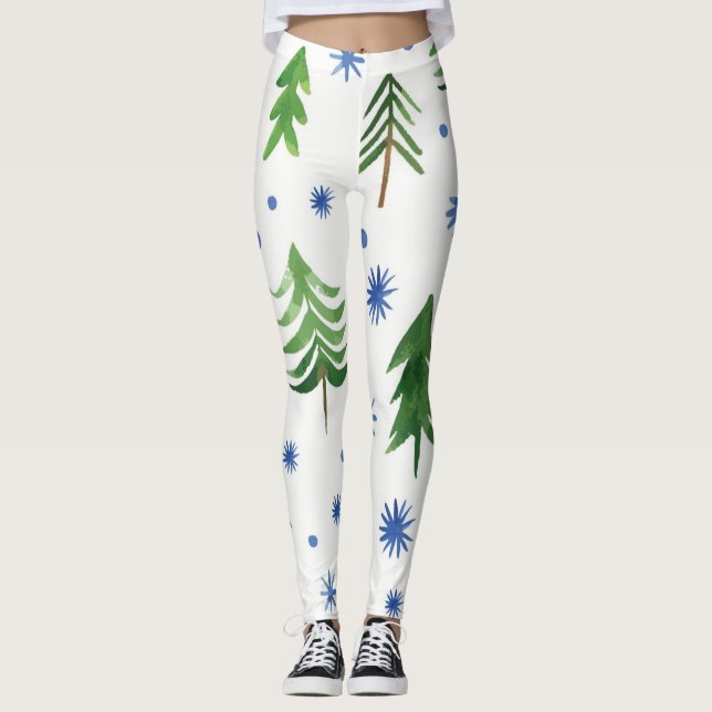 Julgran mönster leggings (Framsida)