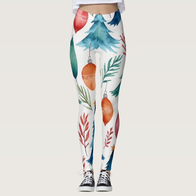 Julgran Mönster Leggings (Framsida)