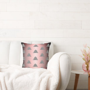 Julgran Mönster Metallisk Rosa Helgdag Kudde