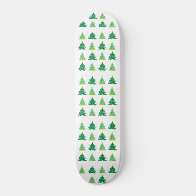 Julgran Mönster Mini Skateboard Bräda 18,5 Cm (Framsida)