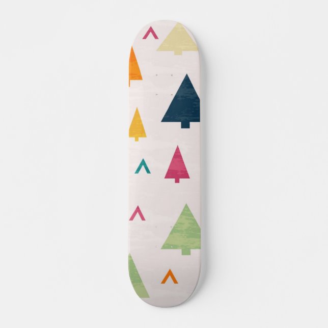 Julgran mönster mini skateboard bräda 18,5 cm (Framsida)