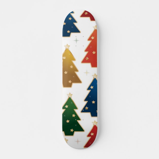 Julgran mönster mini skateboard bräda 18,5 cm (Framsida)