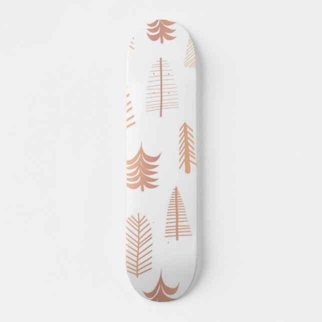 Julgran mönster mini skateboard bräda 18,5 cm (Framsida)