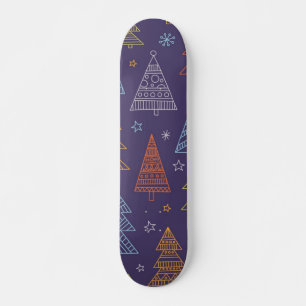 Julgran mönster mini skateboard bräda 18,5 cm