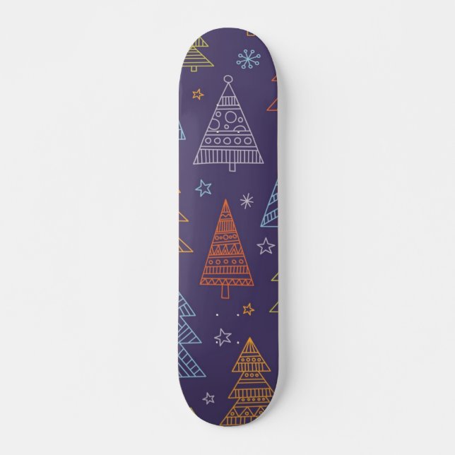 Julgran mönster mini skateboard bräda 18,5 cm (Framsida)