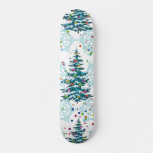 Julgran mönster mini skateboard bräda 18,5 cm