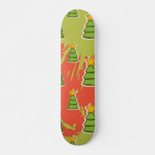 Julgran mönster mini skateboard bräda 18,5 cm