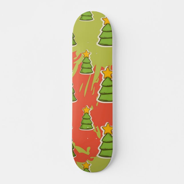 Julgran mönster mini skateboard bräda 18,5 cm (Framsida)