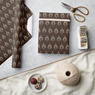 Julgran Mönster Mörk choklad Presentpapper
