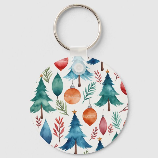 Julgran Mönster Nyckelring (Framsida)