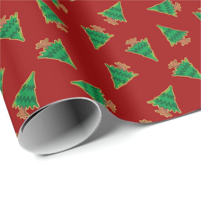 Julgran Mönster Presentpapper (Rullad Hörn)