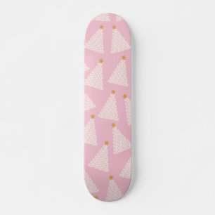 Julgran Mönster Rosa Mini Skateboard Bräda 18,5 Cm