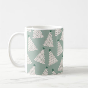 Julgran Mönster Sage Grönt Kaffemugg
